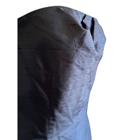 Black Strapless Silk  Evening Dress Size 2 - Picture 2 of 11